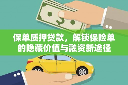 双柏保单质押贷款，解锁保险单的隐藏价值与融资新途径