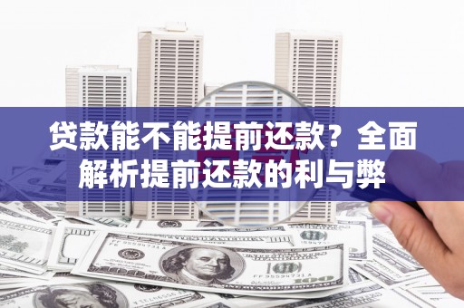 沙依巴克贷款能不能提前还款？全面解析提前还款的利与弊