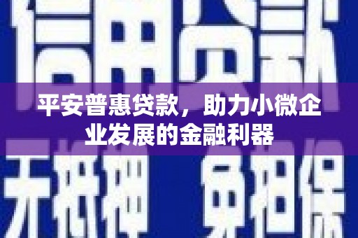 红安平安普惠贷款，助力小微企业发展的金融利器