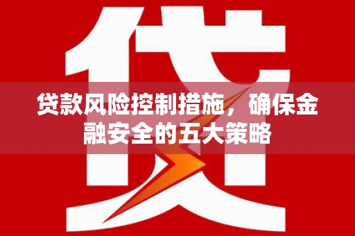 宁化贷款风险控制措施，确保金融安全的五大策略