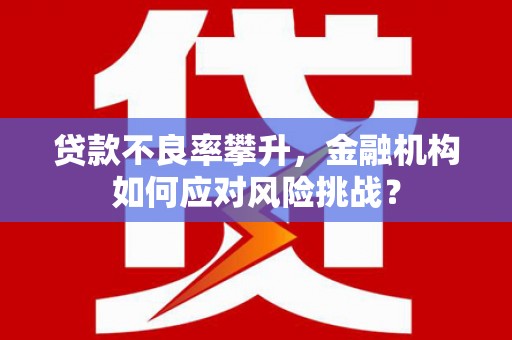 正镶白旗贷款不良率攀升，金融机构如何应对风险挑战？